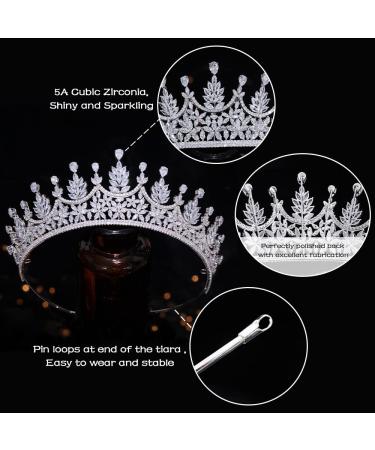 Jorsnovs Princess Sweet 16 CZ Tiaras - Bridal Crowns for Women - Quinceanera & Birthday Hair Accessories - B-Silver - Buy Online on GoSupps.com