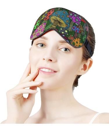 Psychedelic Mushrooms Sleep Mask for Women & Men - Light Blocking Eye Cover - Buy Online on GoSupps.com