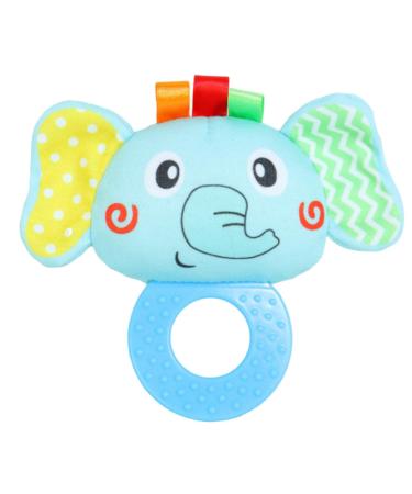 Toddler Rattle Teether | Soft Elastic Sensory Rattle - Plush Teething Toy for Kids Early Development Washable Teether Toy for Holiday Babies Shower Birthday Gifts Weishangshe elephant