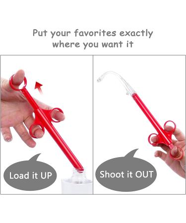 ANGCURE Lube Applicator Syringes - 10ml Lubricant Shooter for Men, Women & Couples - Reusable & Easy to Clean - Red & White - Buy Online on GoSupps.com