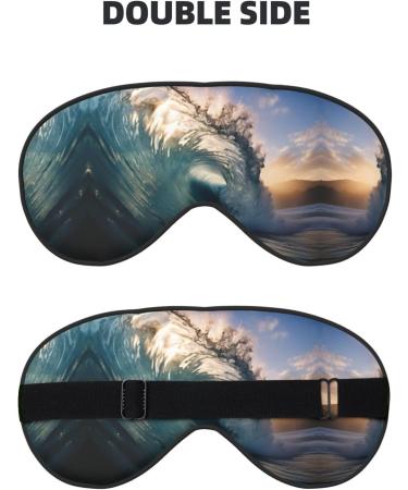 Buy Beautiful Ocean Waves Print Unisex Sleep Eye Mask | Soft Comfort Eye Shade for Travel Yoga & Shift Work - Black - Buy Online on GoSupps.com