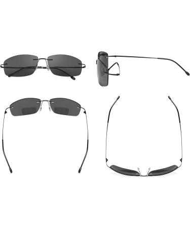 Eyekeper Frameless Bifocal Sunglasses for Men & Women - +1.00 Reading Glasses with Black/Gray Lens - Perfect for Sun Protection - Buy Online on GoSupps.com