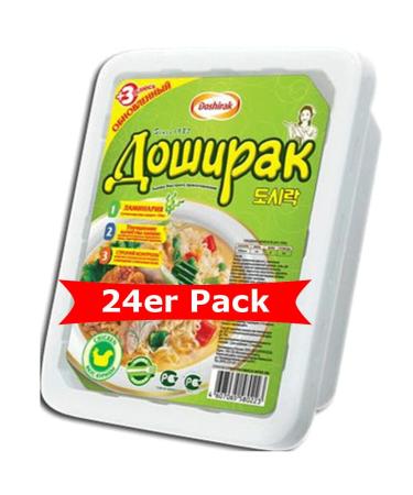 GREAT BRITISH TRADING LIMITED Doschirak Pack of 24 Instant Chicken Meat Flavor Soups 24 x 90g