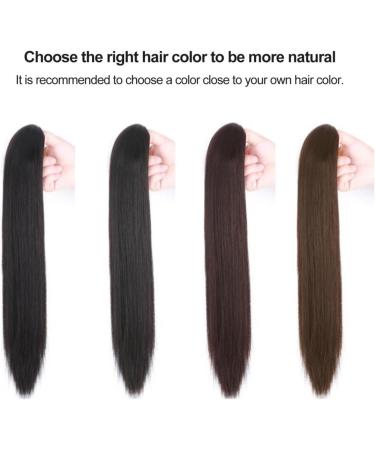 Ponytail Extensions Blonde Wrap Around Pigtail Long Smooth Overhead Wig Synthetic Ponytail Hair Extension Clip in Fake Wig Hairpiece for Women(Black Brown) - Buy Online on GoSupps.com