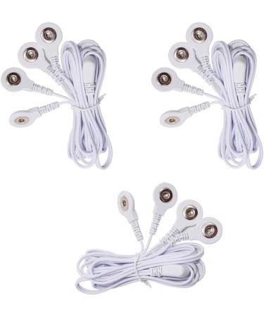 Replacement Premium TENS Lead Wires - 2.35mm Shielded Plug & 4 Snap 3.5mm Connectors for TENS Units (Pack of 6) | International Shipping Available - Buy Online on GoSupps.com