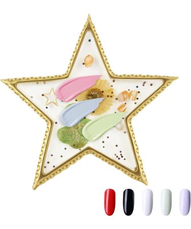 Palette de Vernis Ongles - Palette de Vernis Ongles en R sine avec Bordure Or l gante pour Salon - Plateau R sin l gant Bord Dor pour Pratique Gel Manucure Salon Domicile Pentacle - Buy Online on GoSupps.com