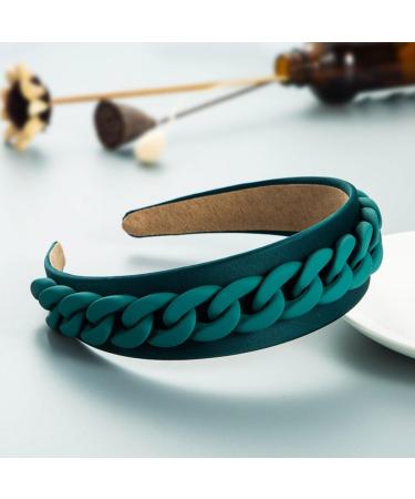 scicent Green Hairband Party Chain Embellished Hair Bands for Girls Wide Macaroon Headband Fashion Head Bands Non-Slip Headhoops for Prom Bridal Hair Accessories - 27509 - Buy Online on GoSupps.com
