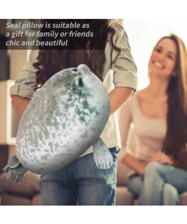 Chubby Seal Pillow 60CM - Cute Grey Plush Animal Toy for Kids and Adults - Buy Online on GoSupps.com