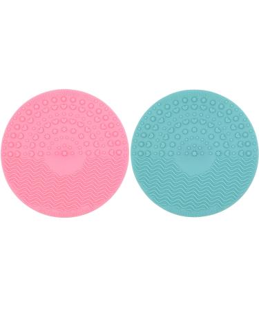 GEMGIMY Set of 2 Silicone Makeup Brush Cleaning Mats Cosmetic Brush Cleaner with Suction Cup & Soft Texture for Effortlessly brush clean