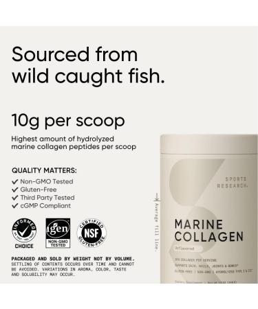 Buy Sports Research Marine Collagen Peptides Unflavored 12 oz - Boost Skin, Hair & Joint Health - Buy Online on GoSupps.com