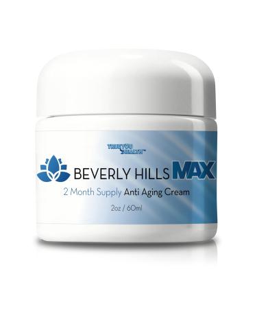 Beverly Hills Max Cream - 2 Month Supply - Anti Aging Cream with Vitamin C E & A - Lift & Firm with Anti Wrinkle Moisturizer Formula - Support Skin Stem Cell Longevity - Anti Aging Collagen Cream