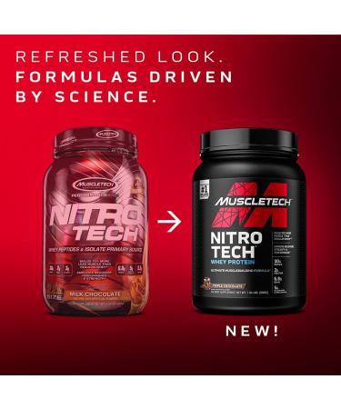 Muscletech Nitro Tech Whey Protein Powder - Isolate & Peptides, Milk Chocolate, 10 lbs (Lean Muscle Builder) - Buy Online on GoSupps.com