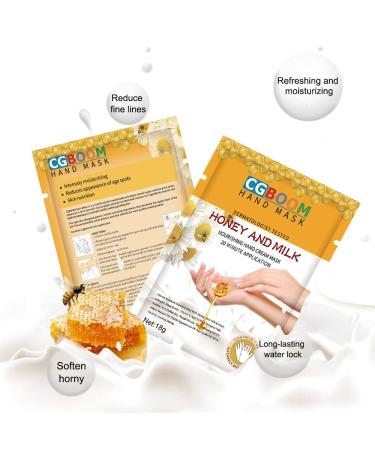 CGBOOM Moisturizing Hand Masks - 3 Pairs Collagen & Vitamin Infused Gloves for Dry Aging Cracked Hands | Honey & Milk Extracts - Buy Online on GoSupps.com