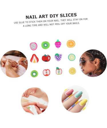 FRCOLOR 7200 Pieces 12 Fruit Slime Cut Nail Accessories Elegant False Nails Nail Decals with Flowers Nails Fruit Fruit Slices Manicure Decorate Appliques Nail Splitters - Buy Online on GoSupps.com