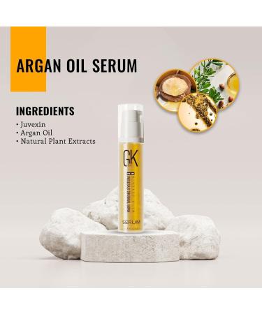 GK HAIR Global Keratin Moisturizing Shampoo Moisturizing Conditioner pH+ Clarifying Shampoo 300 ml and serum pack of 2 10 ml Organic oil extracts - Buy Online on GoSupps.com