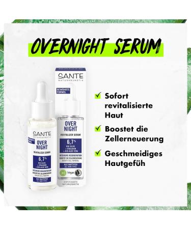 Sante Naturkosmetik Sante Facial Care Overnight Revitalizer Serum 30 ml - Buy Online on GoSupps.com