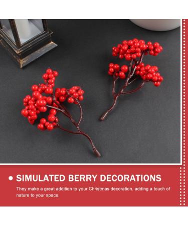 HOMSFOU 10pcs Artificial Red Fruit Wreath Decor Dry Flowers for Decoration Christmas Home Decor Floral Arrangement Supplies Christmas Decor Artificial Plants Stems Bouquet Plastic Berry - Buy Online on GoSupps.com