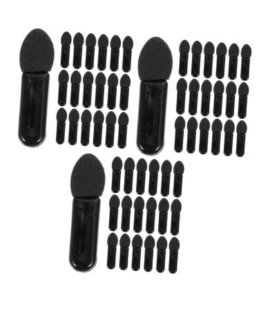 FRCOLOR 300 Pcs Mini Eyeshadow Swab Black Eyeshadow Lip Balm Makeup Brush Foam Eyeshadow Applicators Disposable Lip Wand Mascara Wand Cosmetic Lip Mask Brush Girl Lipstick Applicator Set