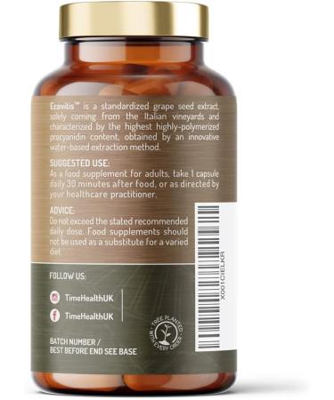 Ecovitis OPC Grape Seed Extract Capsules | 95% OPCs from Italian Vineyard Grapes | UK Made Vegan Supplement | GMP Certified | 60 Capsules - Buy Online on GoSupps.com