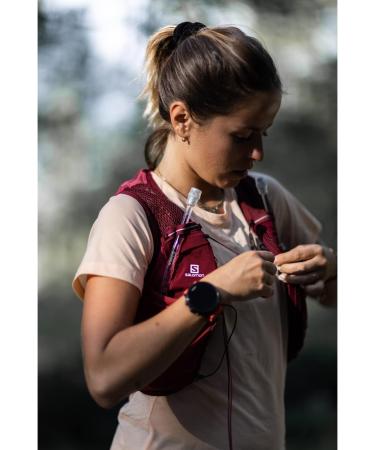 Salomon Active Skin 8 Set Women's Hydration Vest with 2 Soft Flasks - Medium Earth Red/Cabernet | Trail Running and Hiking - Buy Online on GoSupps.com