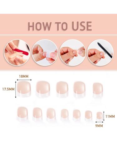 24pcs Short White French Press-on Nails with Double-Side Adhesive - Perfect for Women and Girls Nail Art - Buy Online on GoSupps.com