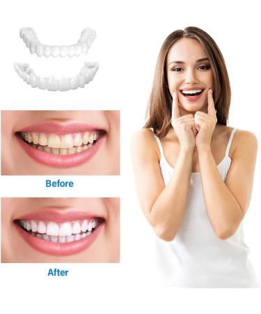 Hojalis 2 Pairs of Brightening Fake Teeth Veneers - Provisional Dentures for Men & Women - Buy Online on GoSupps.com