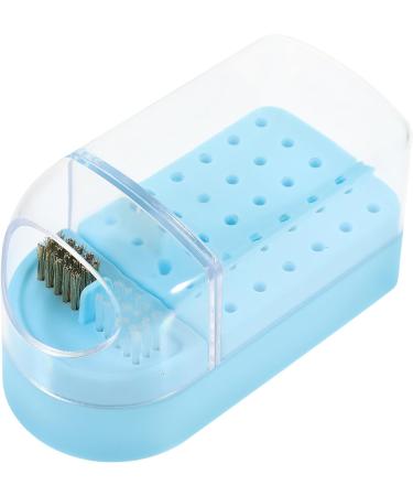 FRCOLOR 2 in 1 Nail Drill Bits Holder 30 Holes Nail Art Drill Bits Stand Display Storage Box Transparent Storage Holder Nail Drill Bits Cleaner Manicure Tools-Blue - Buy Online on GoSupps.com