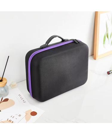 Kirgizta Waterproof Essential Oil & Nail Polish Storage Bag - 30 Slot EVA Pocket Organizer for 5ml 10ml 15ml Bottles (Purple Black) - International Shipping Available - Buy Online on GoSupps.com