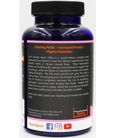 NT Labs Pro-F Axolotl Adult Pellets 165g Freshwater Amphibian Food - Buy Online on GoSupps.com