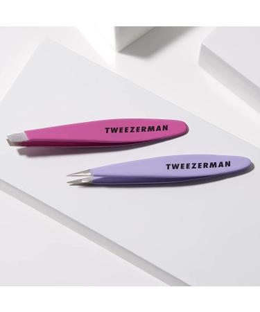 Tweezerman Mini Slant & Point Tip Tweezer Set for Eyebrows & Facial Hair Removal - Buy Online on GoSupps.com