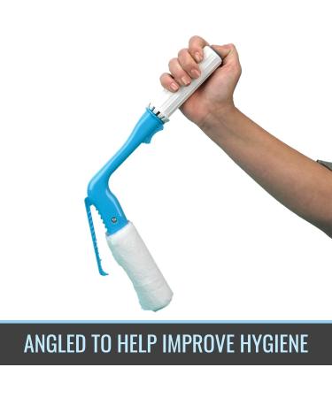 Maddak Self Wipe Bathroom Toileting Aid - Long Reach Comfort Wipe (9.75 Inches) - Autoclavable, Blue/White - Buy Online on GoSupps.com
