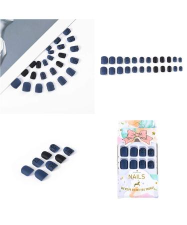 Sethexy Matte Short Square False Fingernails - Abstract Black Acrylic Press-On Nail Tips for Women & Girls | International Shipping Available - Buy Online on GoSupps.com