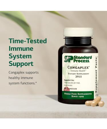 Standard Process Inc. Congaplex Thymus Gland Support Supplement Support Immune Health with Calcium Lactate Magnesium Vitamin C & Vitamin A Immune System Aid with Mushroom Powder - 90 Capsules 90 Count (Pack of 1) - Buy Online on GoSupps.com