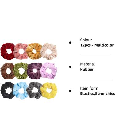 OWill 12 Pcs Velvet Scrunchies for Hair Elastics Hair Bands Thick Scrunchy Hair Bands Ties Ponytail Holders Set for Women Girls Thick Hair 1 count (Pack of 1) Multi - Buy Online on GoSupps.com