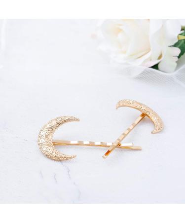 Tgirls Fashion Crescent Moon Hair Clips - Gold Hair Accessories for Women and Girls - Buy Online on GoSupps.com