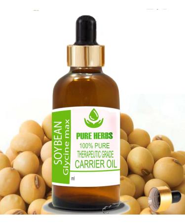 Pure Herbs Soybean Oil (Glycine max) Pure & Natural Therapeutic Grade Carrier Oils with Dropper (50 ml) 1 ml (Pack of 1)