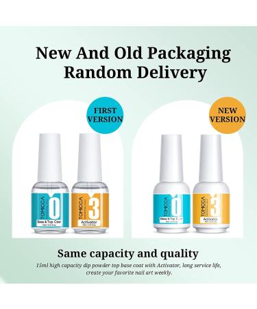 TOMICCA Dip Powder System Starter Kit - 2x15ml Dipping Top & Base Coat with Activator | No UV/LED Dip Manicure Set | Large Capacity Liquid Set for Nail Polish - Buy Online on GoSupps.com