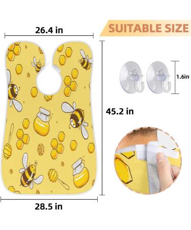Beard Bib Apron Hair Catcher for Men - Non-Stick Waterproof Grooming Cape | Cute Bee Design - Buy Online on GoSupps.com