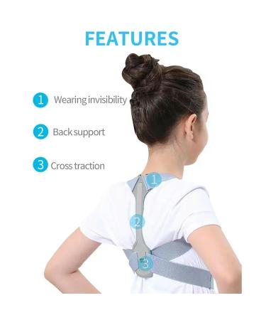 Adjustable Posture Corrector Back Support Girls Shoulder Belt Rectify Straighten Blue L - Buy Online on GoSupps.com