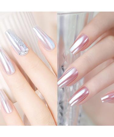 Chrome Nail Powder Set - Metallic Mirror Effect, Mermaid Aurora, White Pearl, Holographic Glitter Dust - Nail Art Decoration Kit - Buy Online on GoSupps.com