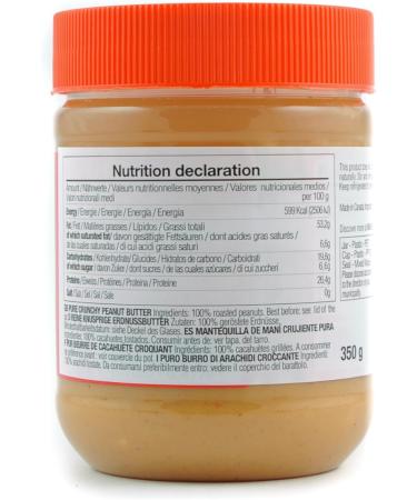 MapleFarm - 100% Pure Peanut Butter Crunchy 1 x 325g - Natural Protein Cream - Crunchy peanut butter - Buy Online on GoSupps.com