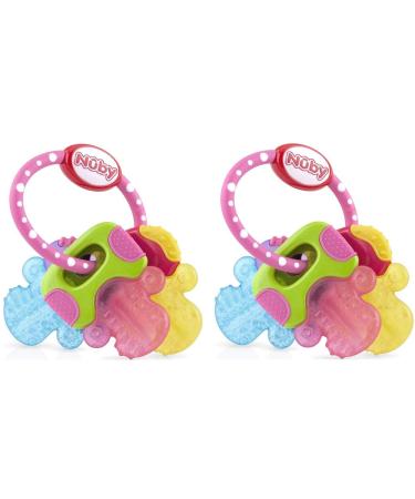 Nuby Ice Gel Teether Keys (2 Count Pink)