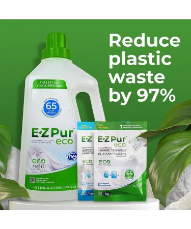 Eco Laundry Detergent 780 Loads - 12-Pack Refill 40g Each Mix with Water to Make 21.6L Lightly Scented Liquid HE Compatible Septic Safe Concentrated - EZ Pur Eco. - Buy Online on GoSupps.com