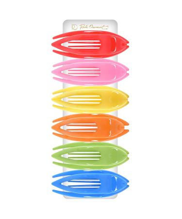 RC Roche 6-Piece French Curved Hair Clips - High-Quality Non-Slip Hair Clamps for Women & Girls - Medium Rainbow Multifoliate - Buy Online on GoSupps.com