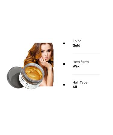 Gold Hair Color Wax EFLY Temporary Hairstyle Cream 4.23 oz - Hair Pomade Wax for Men and Women - Buy Online on GoSupps.com