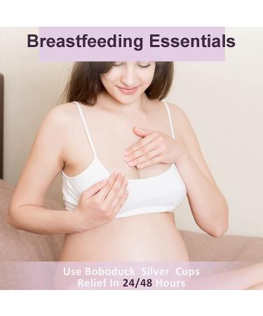 Boboduck Silver Nursing Cups - Nipple Shields for Newborn Breastfeeding - Soothe & Protect Nipples - Trilaminate 999 Silver (Regular Size) - Buy Online on GoSupps.com