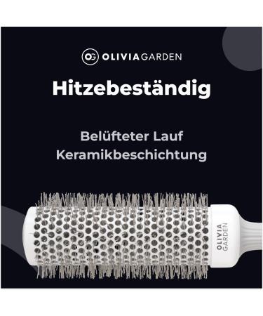 Olivia Garden Expert Blowout Speed Hairbrush - 45 White & Grey - Ideal for Fast Flawless Styling | International Shipping Available - Buy Online on GoSupps.com
