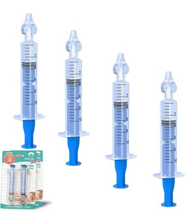 Syringe Nasal Irrigation for Baby - 4PCS 10ml Professional Silicon Nose Cleaner and Aspirator for Nasal Hygiene - Blue - Buy Online on GoSupps.com