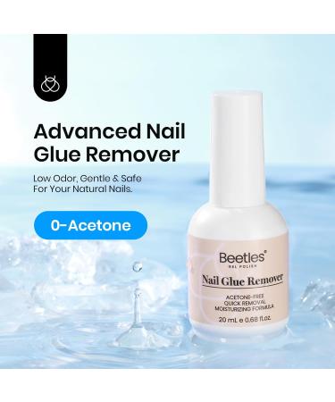Beetles Nail Glue Remover 20ml - Effective False & Press-On Nails Adhesive Remover with Cuticle Pusher | Not for UV Gel or Gel Polish - Buy Online on GoSupps.com