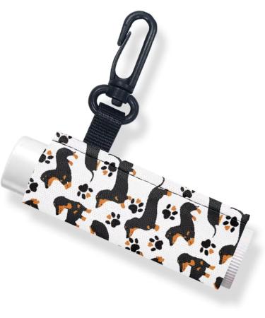Dachshund Cartoon Keychain Chapstick Holder - 2 Pack Lip Balm & Lipstick Case for Women | Unique & Stylish - Buy Online on GoSupps.com